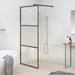 Dusjvegg 80x195 cm halvfrostet ESG glass svart