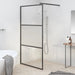Dusjvegg 100x195 cm halvfrostet ESG-glass svart