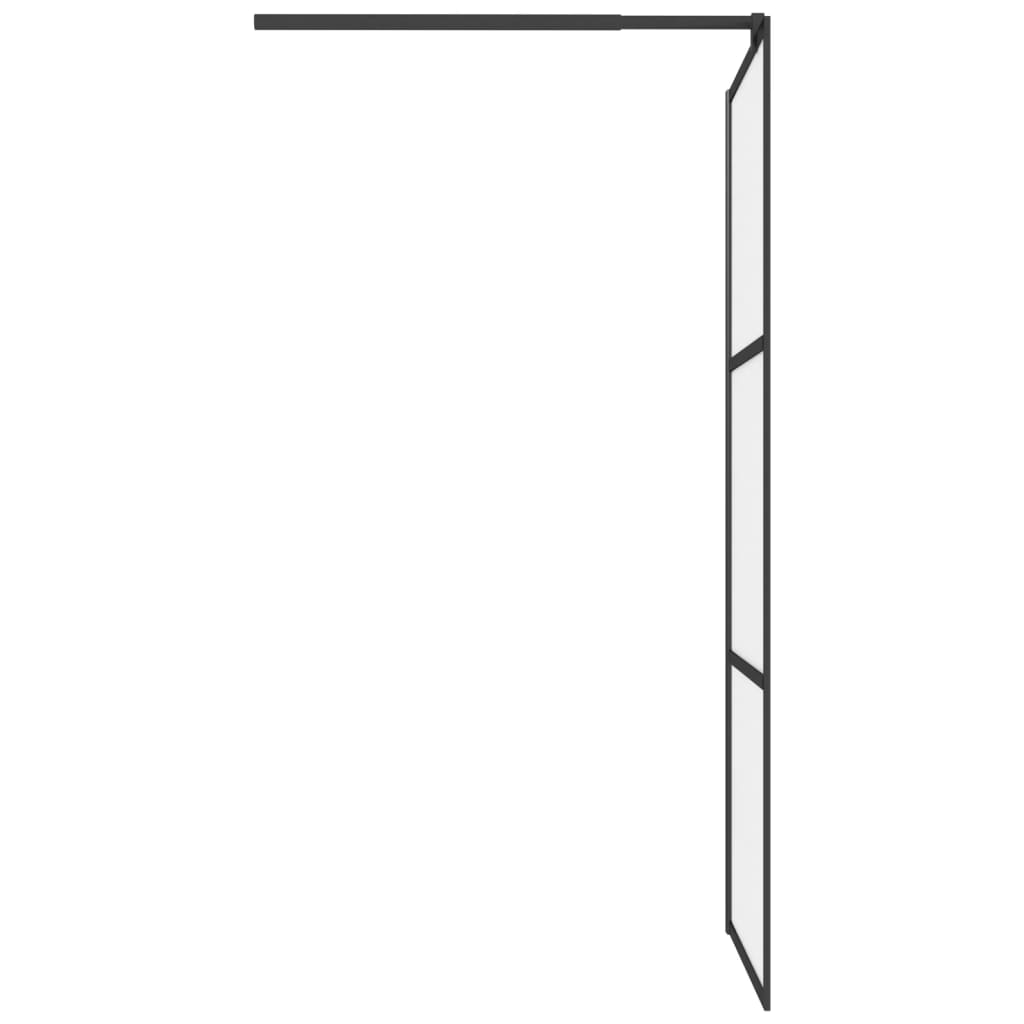 Dusjvegg 80x195 cm frostet ESG glass svart