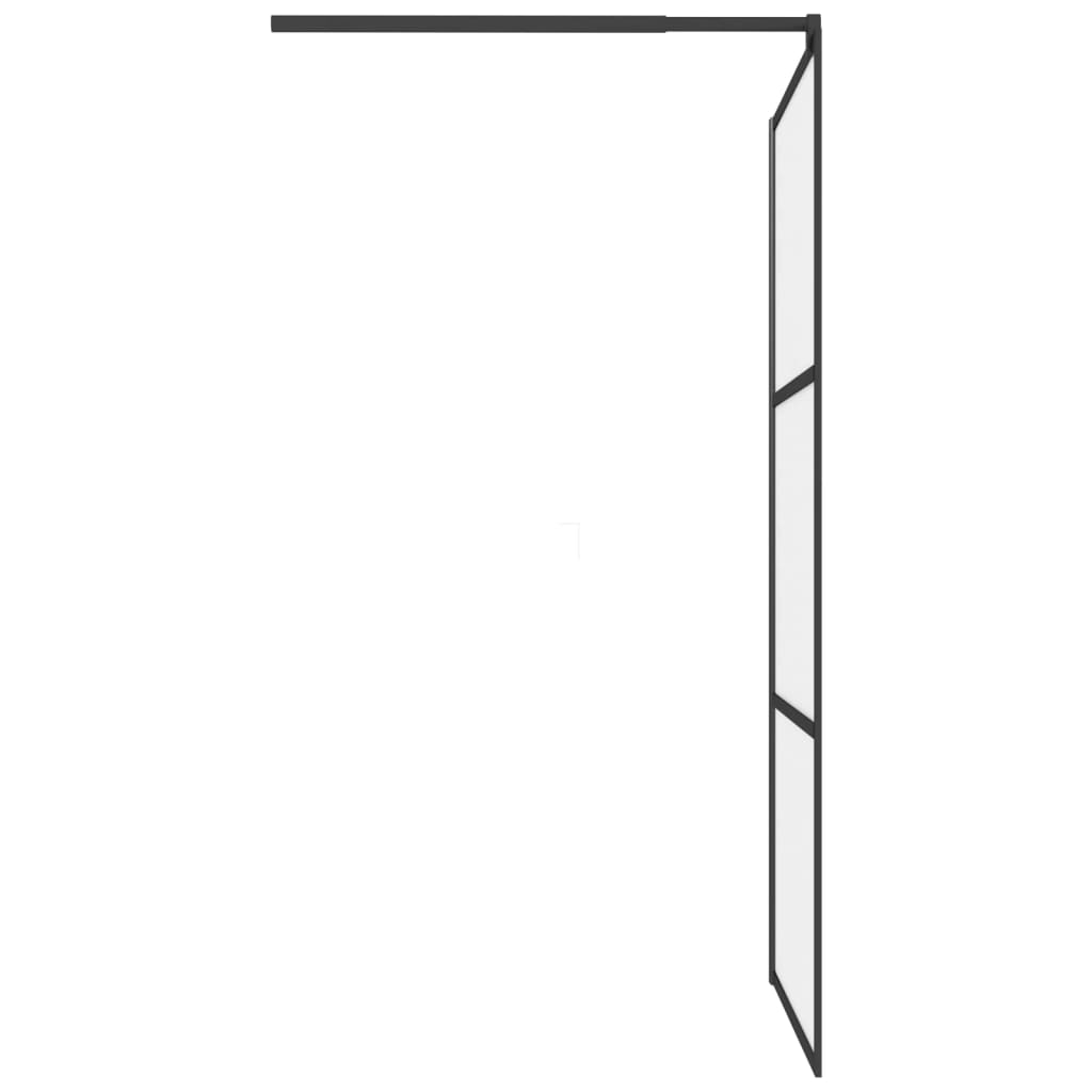 Dusjvegg 100x195 cm frostet ESG-glass svart