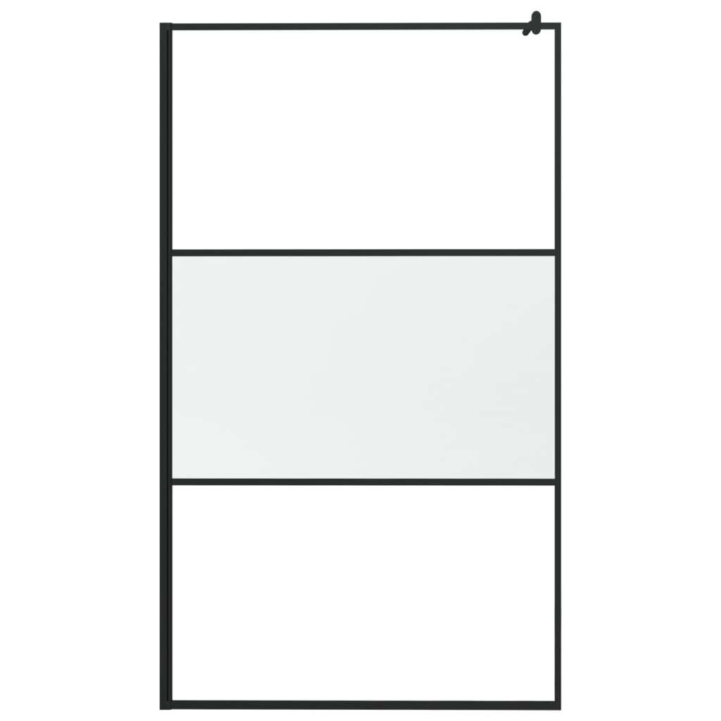 Dusjvegg 115x195 cm frostet ESG-glass svart