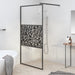Dusjvegg 115x195 cm ESG-glass med steindesign svart