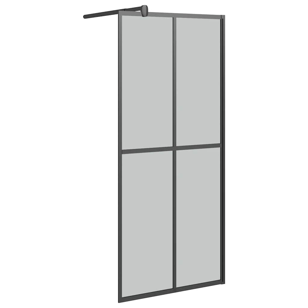 Dusjvegg 80x195 cm mørkt herdet glass