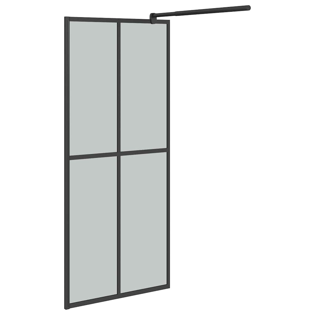 Dusjvegg 80x195 cm mørkt herdet glass