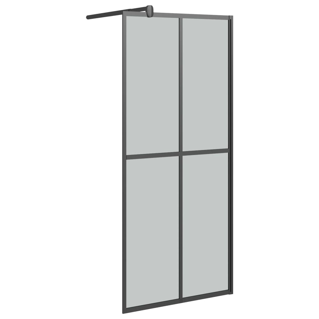 Dusjvegg 90x195 cm mørkt herdet glass