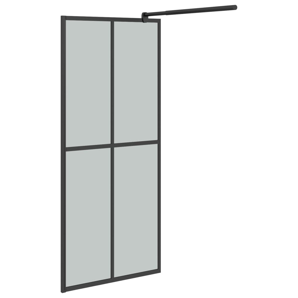 Dusjvegg 90x195 cm mørkt herdet glass