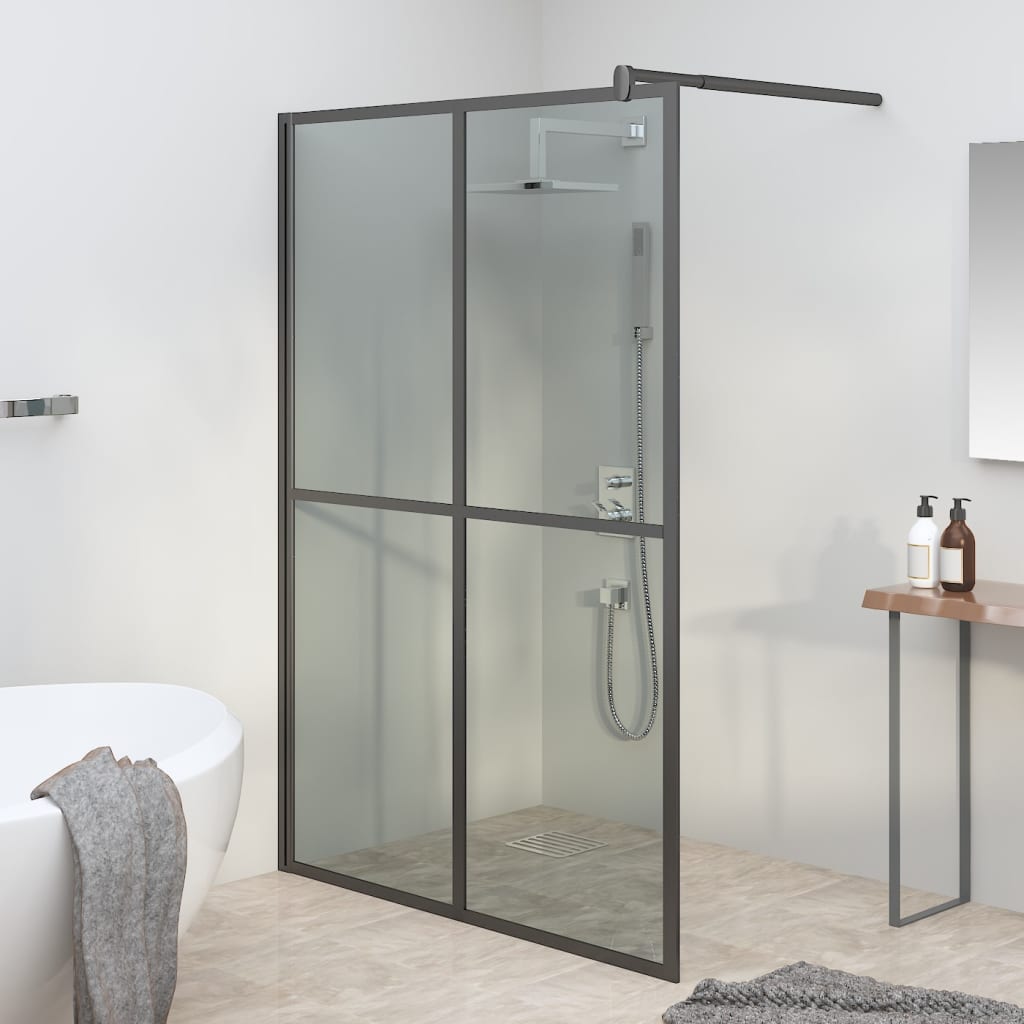 Dusjvegg 140x195 cm mørkt herdet glass