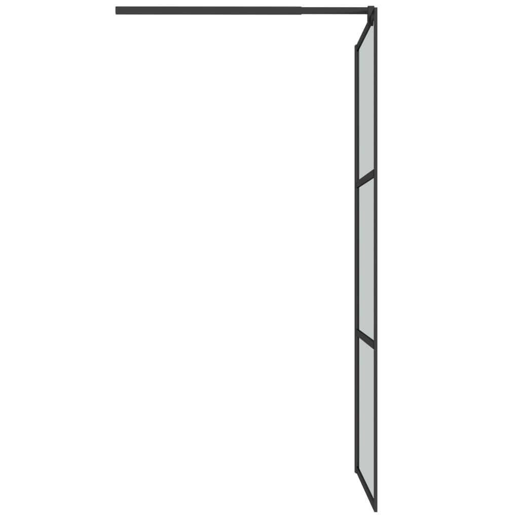 Dusjvegg 80x195 cm mørkt ESG-glass svart