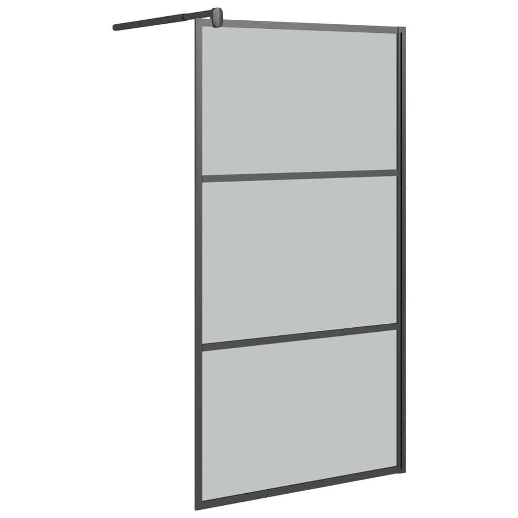 Dusjvegg 115x195 cm mørkt ESG-glass svart