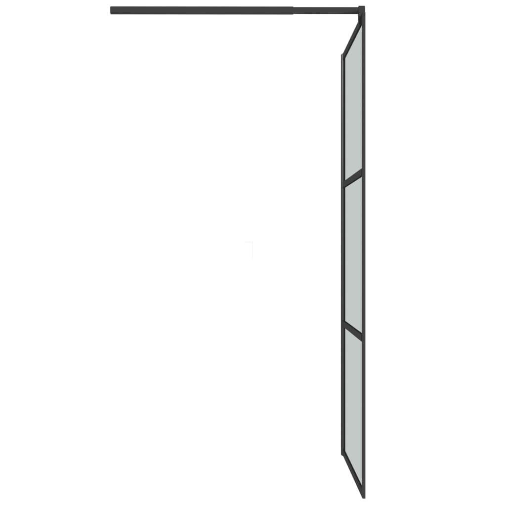 Dusjvegg 115x195 cm mørkt ESG-glass svart