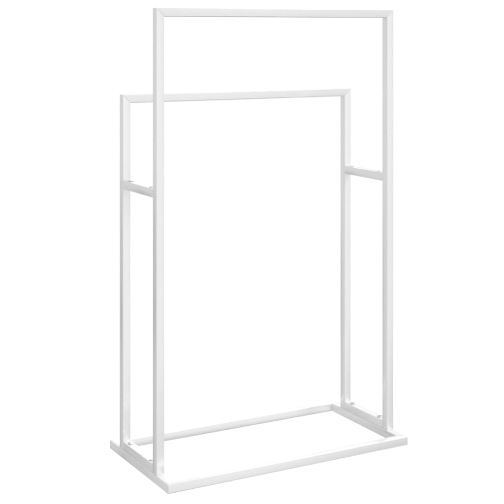 Frittstående håndklestativ hvit 48x24x78,5 cm jern