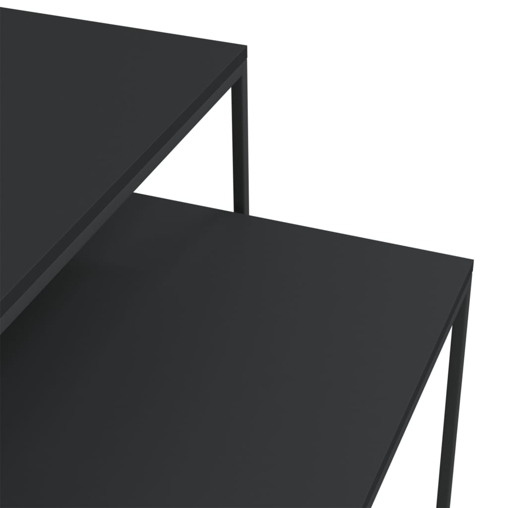 Salongbord 2 stk konstruert tre og metall