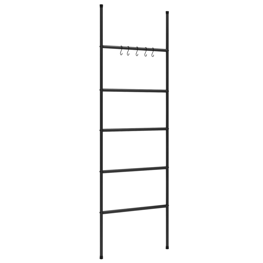 Håndklestativstige med 5 nivåer svart 58x175 cm jern