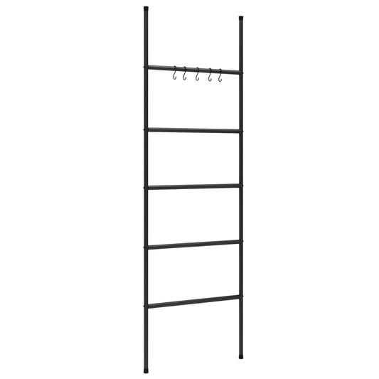 Håndklestativstige med 5 nivåer svart 58x175 cm jern