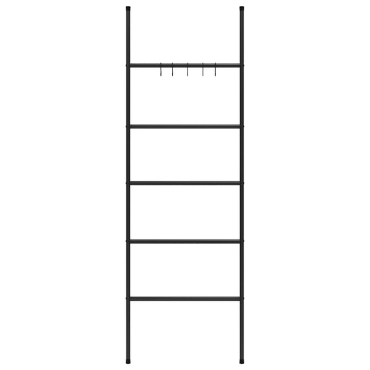 Håndklestativstige med 5 nivåer svart 58x175 cm jern