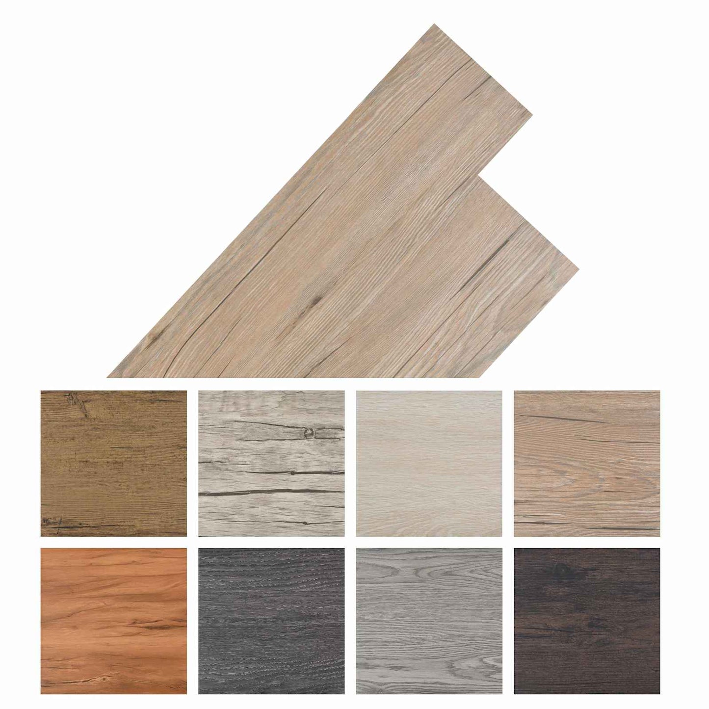 Gulvplanker 18 pcs Eik Brun 2,51 m² PVC