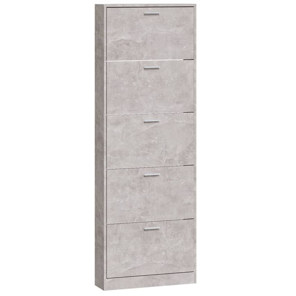 Skoskap betonggrå 59x17x169 cm konstruert tre