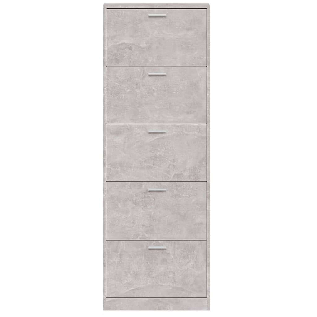 Skoskap betonggrå 59x17x169 cm konstruert tre
