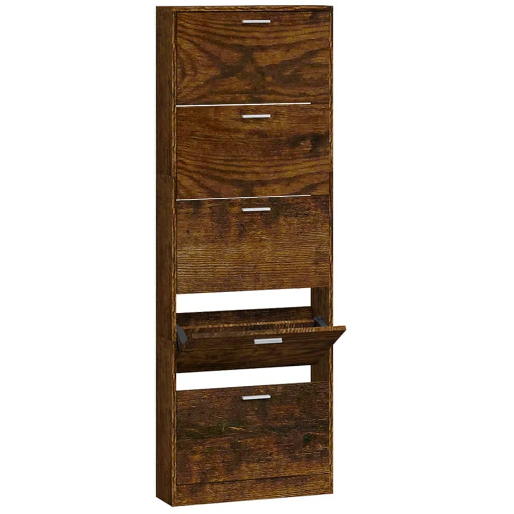 Skoskap røkt eik 59x17x169 cm konstruert tre