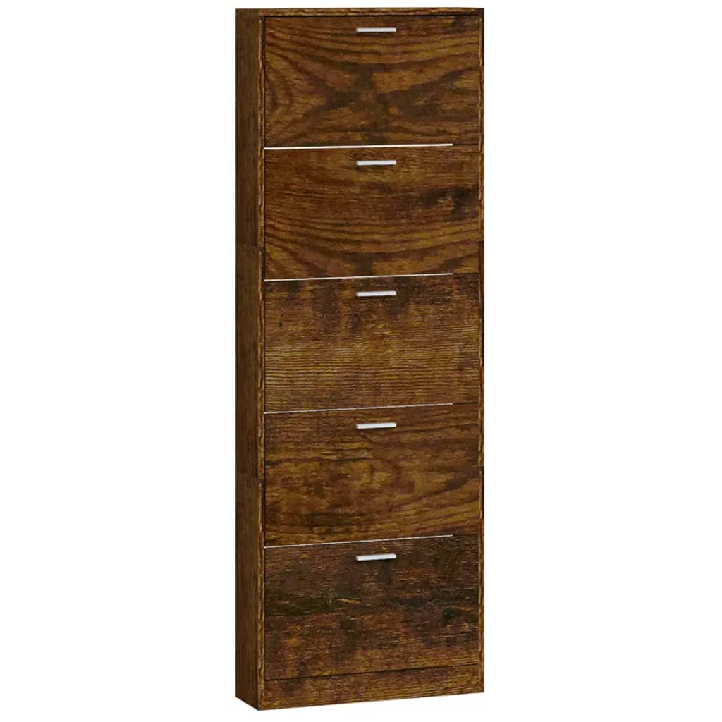 Skoskap røkt eik 59x17x169 cm konstruert tre