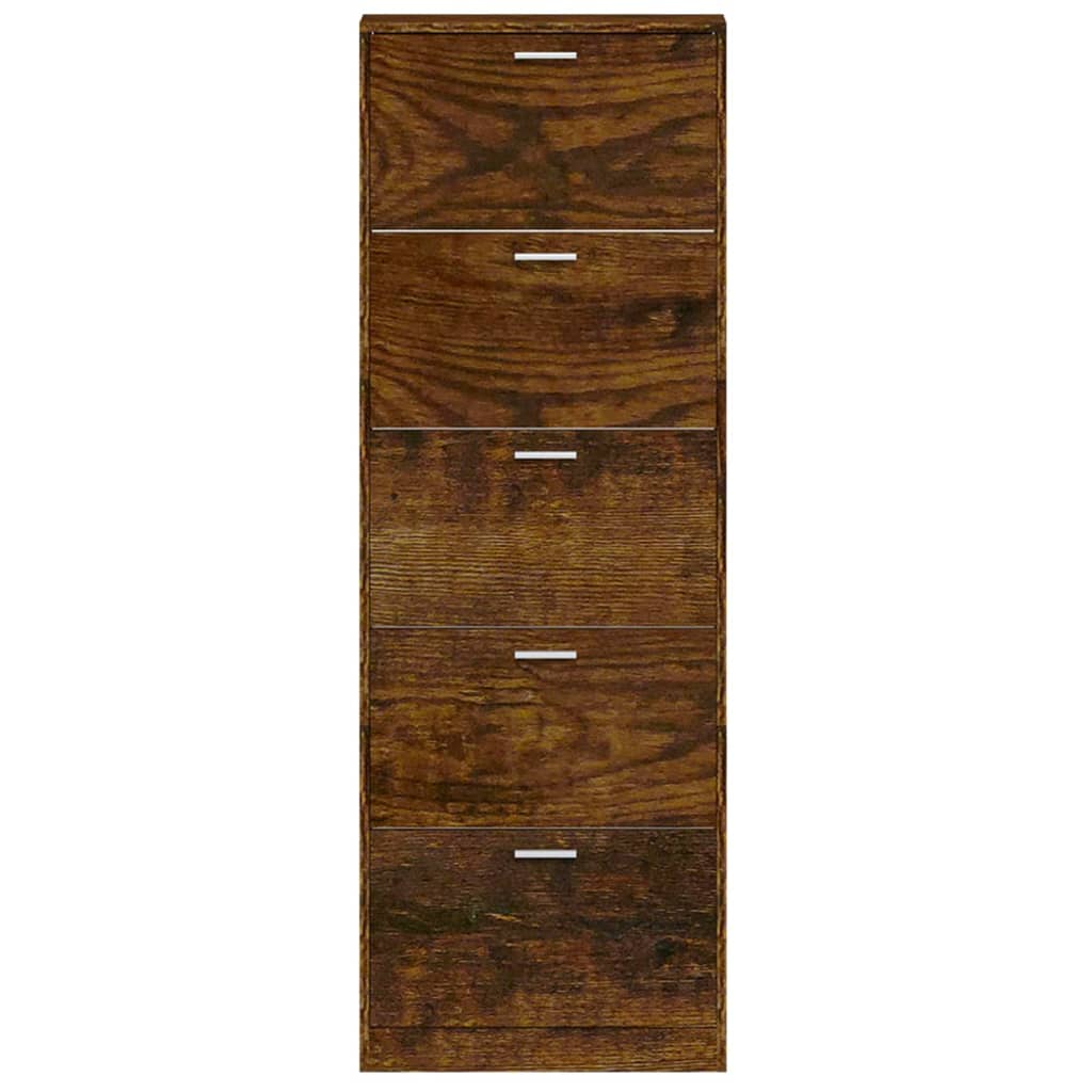 Skoskap røkt eik 59x17x169 cm konstruert tre