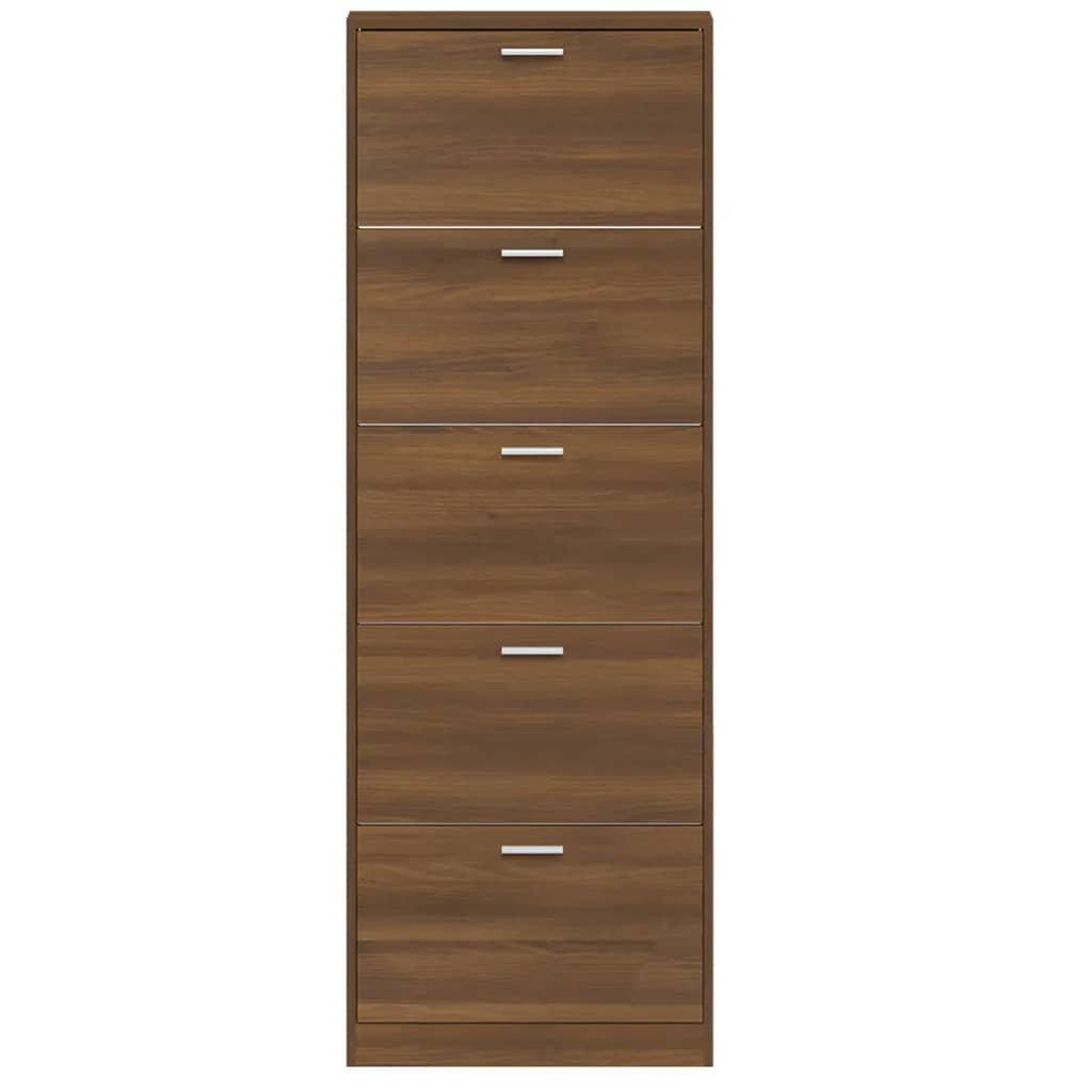 Skoskap brun eik 59x17x169 cm konstruert tre
