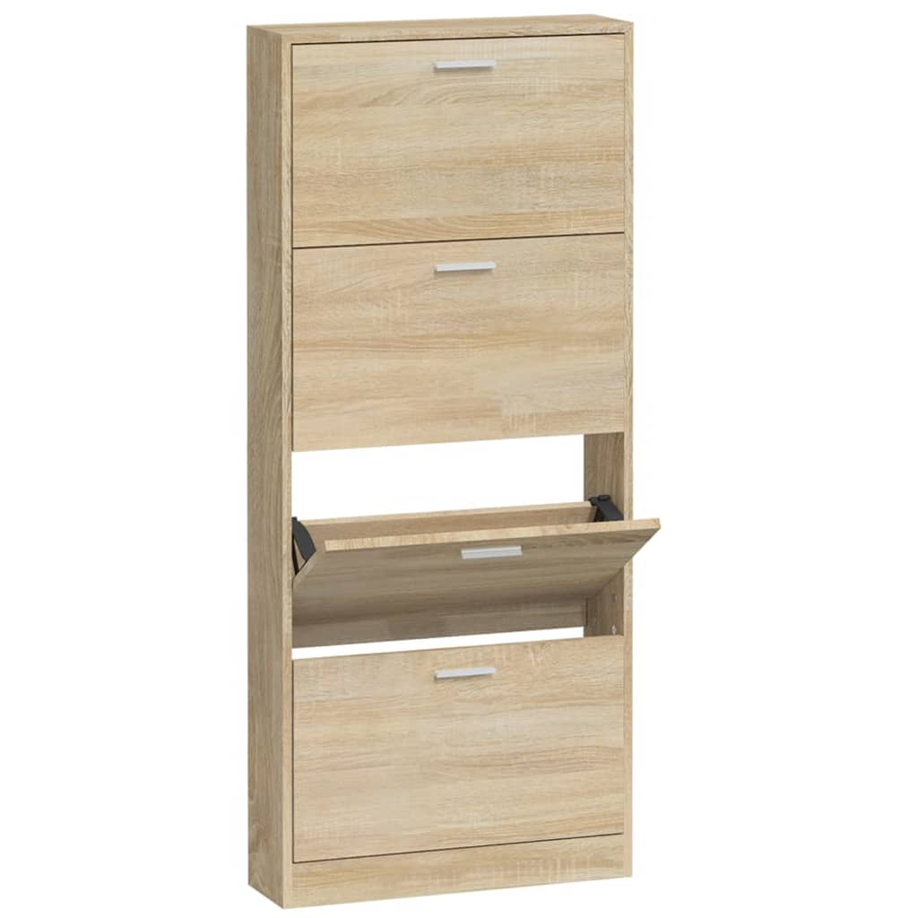 Skoskap eik 59x17x150 cm konstruert tre