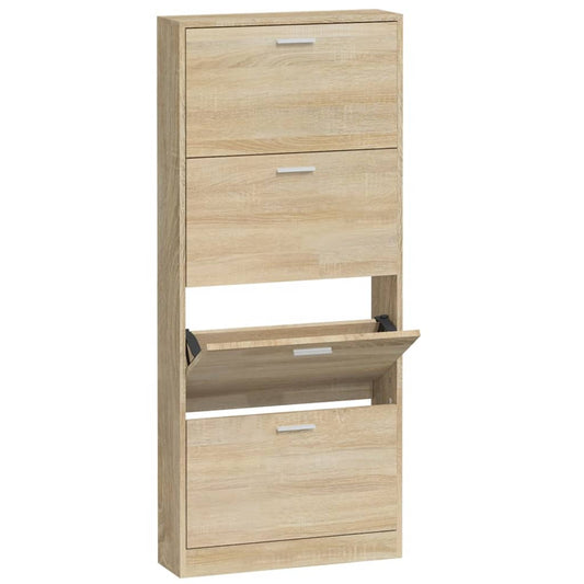 Skoskap eik 59x17x150 cm konstruert tre