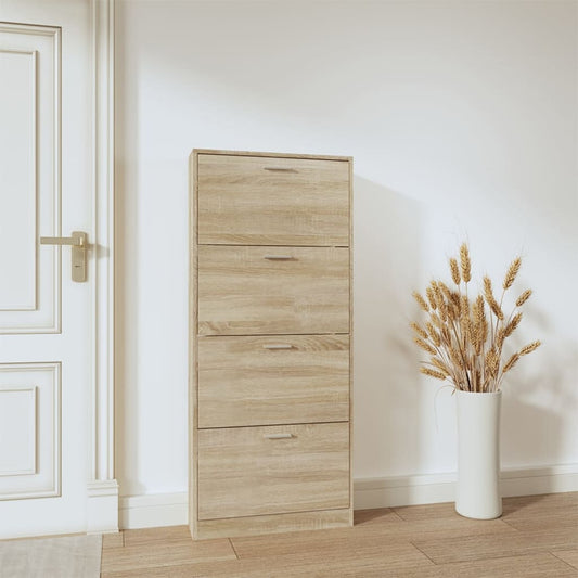 Skoskap eik 59x17x150 cm konstruert tre