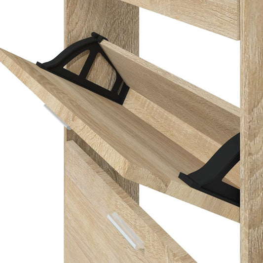 Skoskap eik 59x17x150 cm konstruert tre