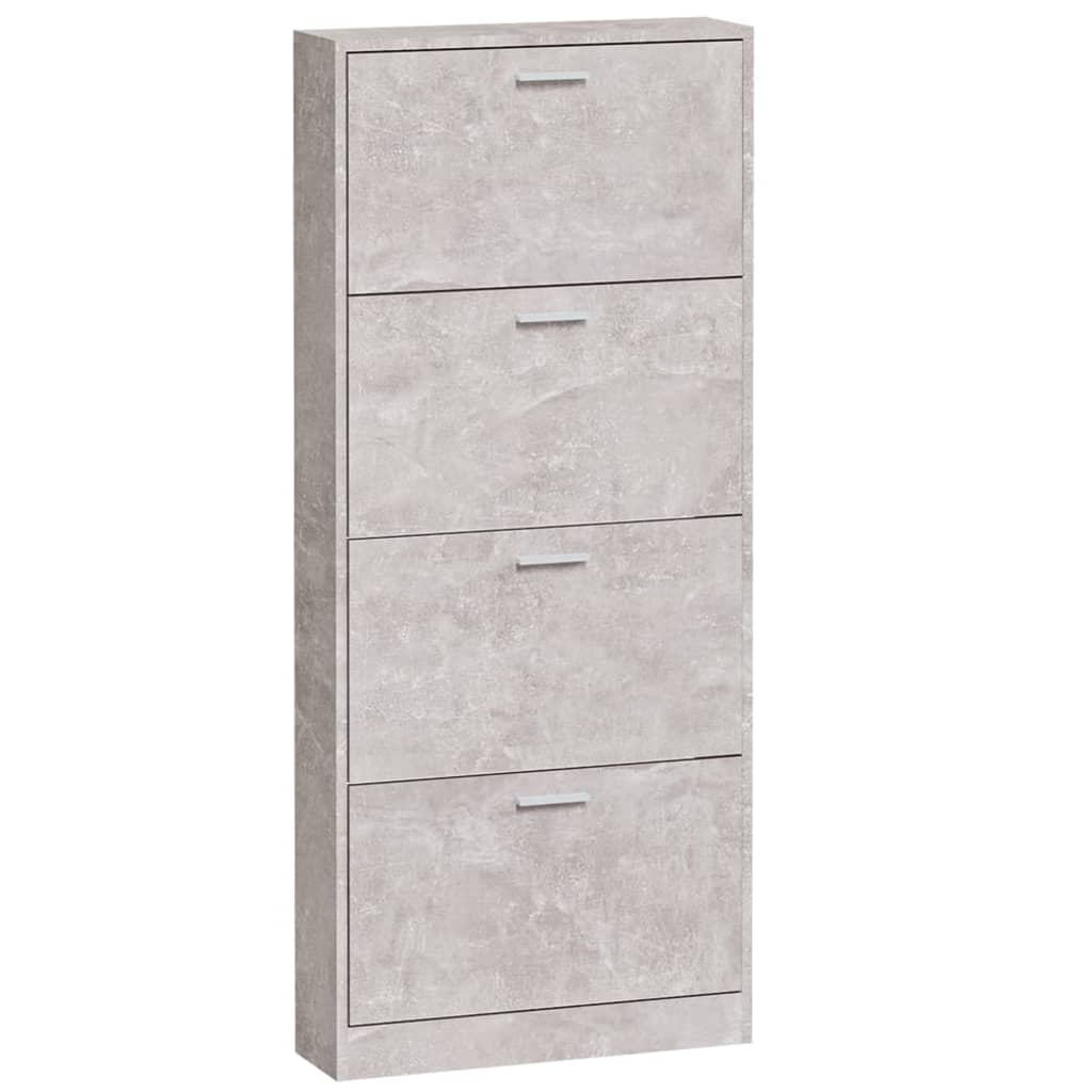 Skoskap betonggrå 59x17x150 cm konstruert tre