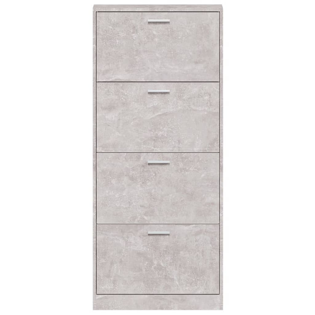 Skoskap betonggrå 59x17x150 cm konstruert tre