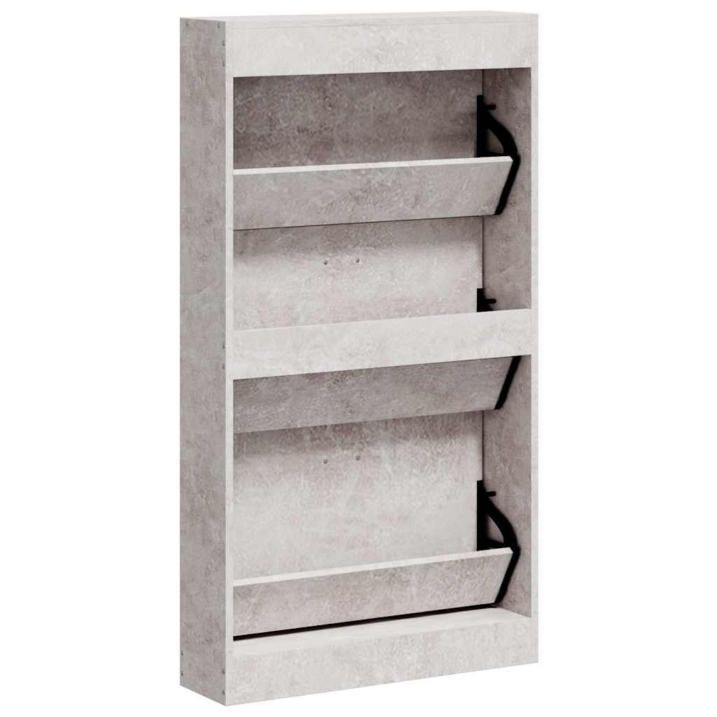 Skoskap betonggrå 59x17x108 cm konstruert tre