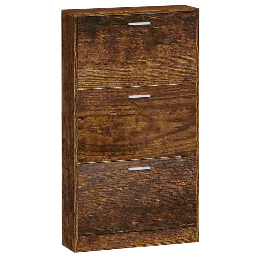 Skoskap røkt eik 59x17x108 cm konstruert tre vidaXL