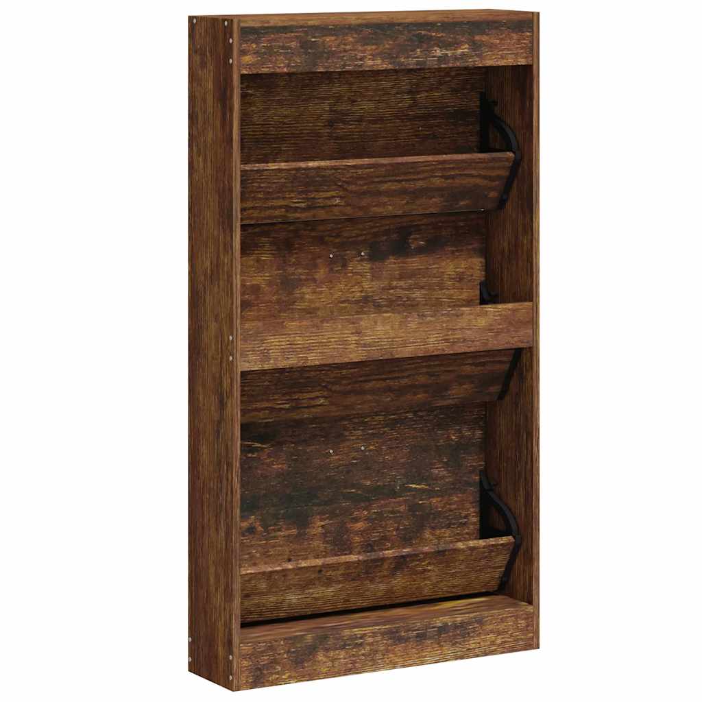 Skoskap røkt eik 59x17x108 cm konstruert tre vidaXL
