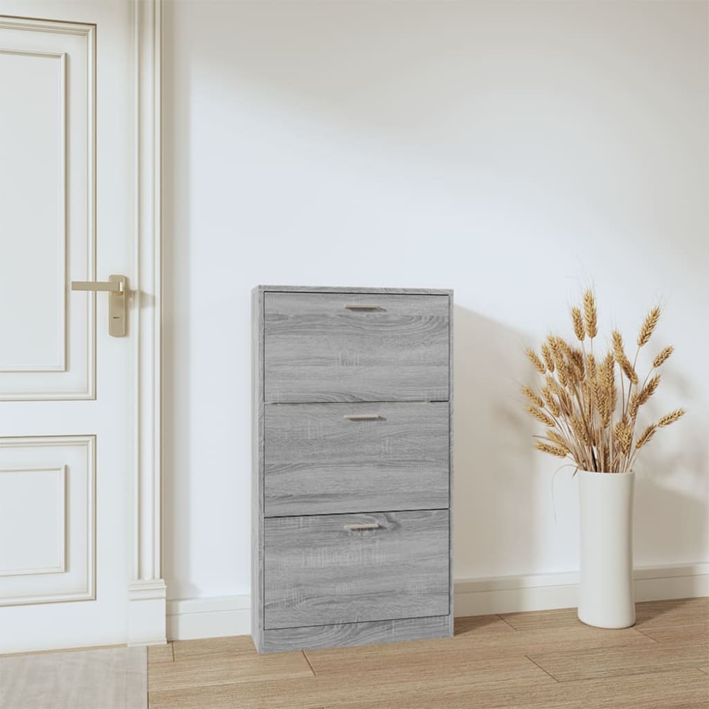 Skoskap grå sonoma 59x17x108 cm konstruert tre vidaXL