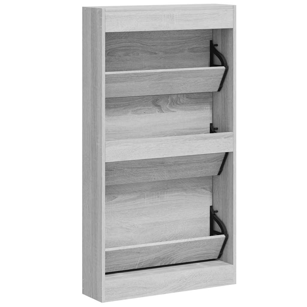Skoskap grå sonoma 59x17x108 cm konstruert tre vidaXL