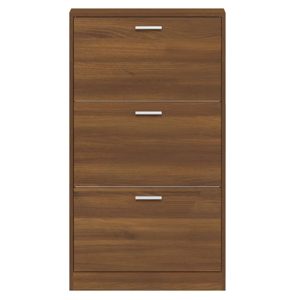 Skoskap brun eik 59x17x108 cm konstruert tre