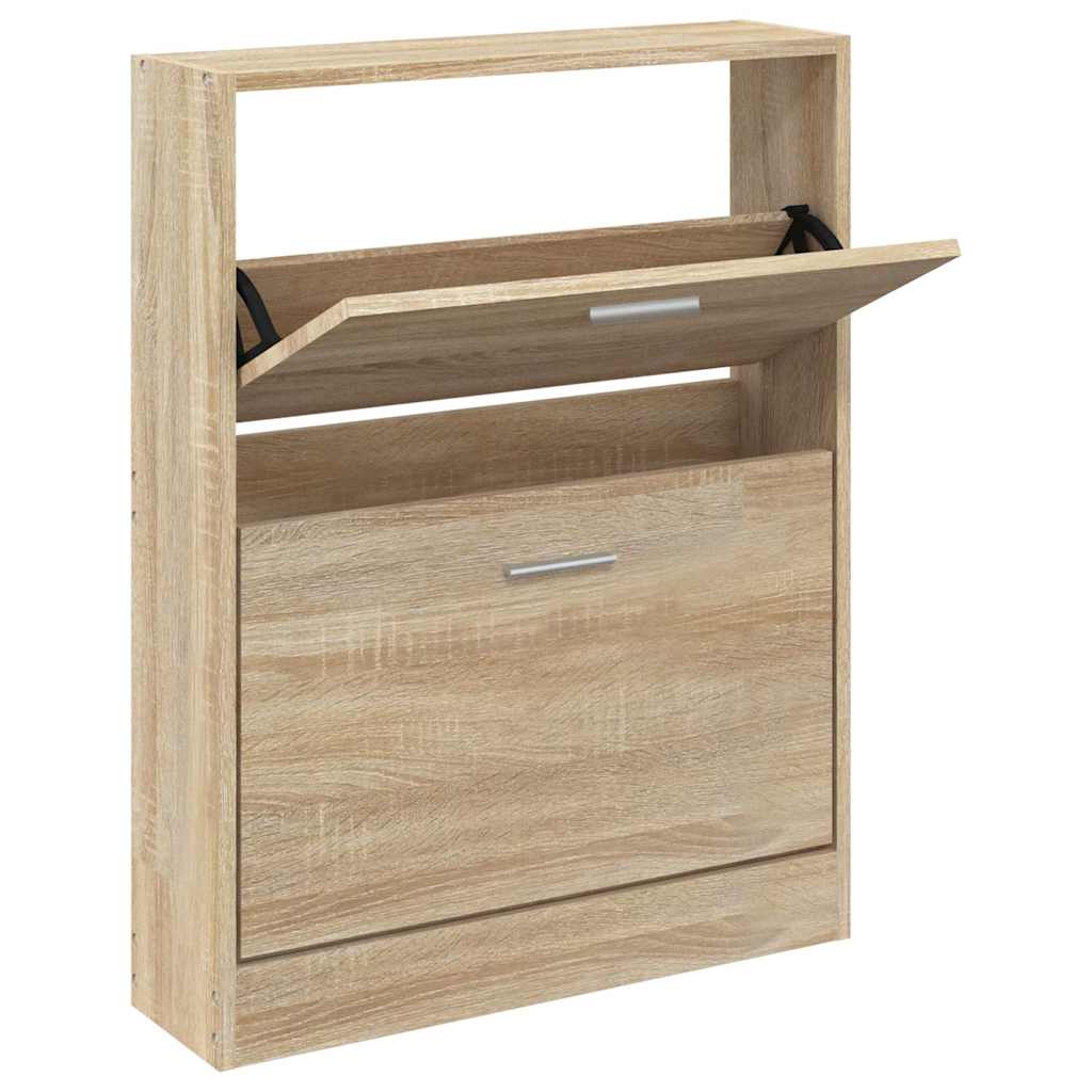 Skoskap eik 59x17x81 cm konstruert tre