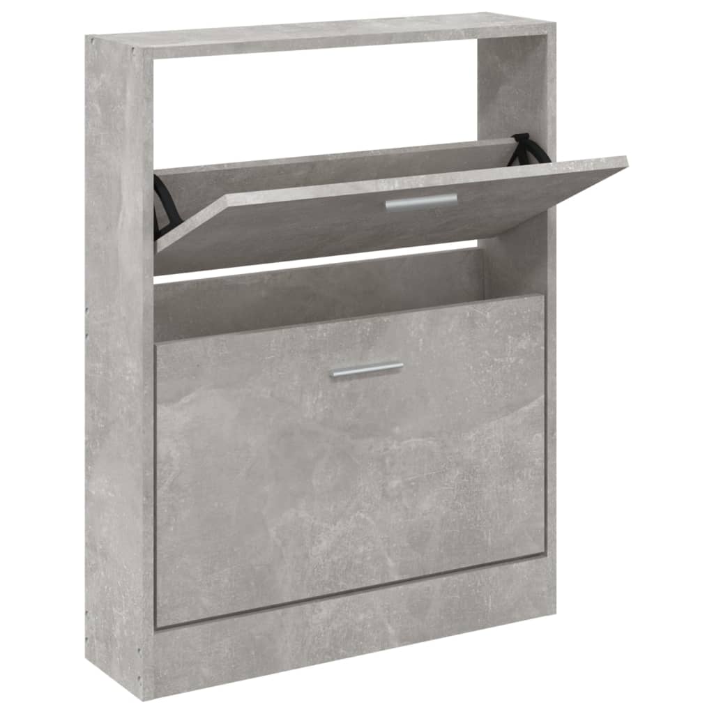 Skoskap betonggrå 59x17x81 cm konstruert tre vidaXL