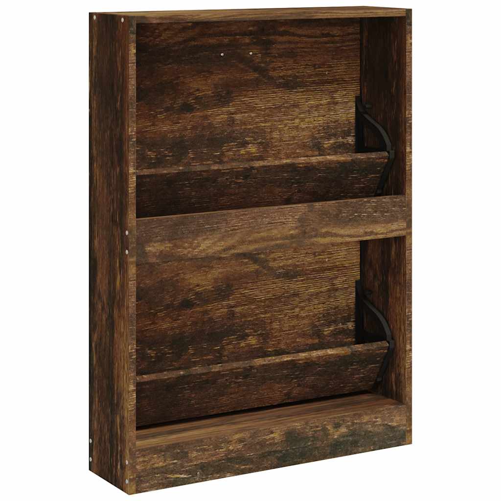 Skoskap røkt eik 59x17x81 cm konstruert tre