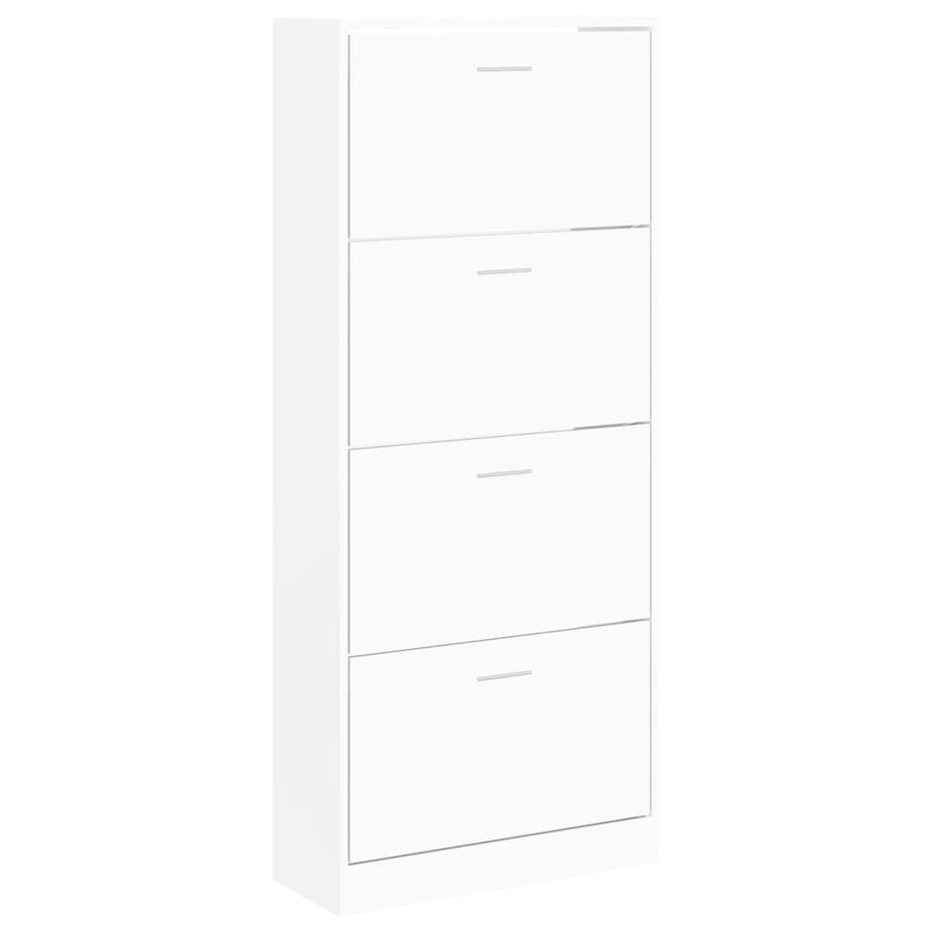 Skoskap hvit 63x24x147 cm konstruert tre