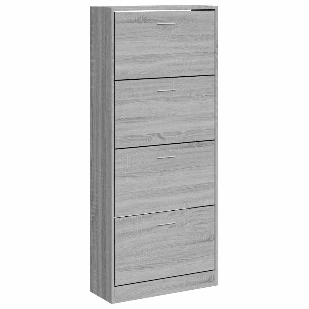 Skoskap grå sonoma 63x24x147 cm konstruert tre