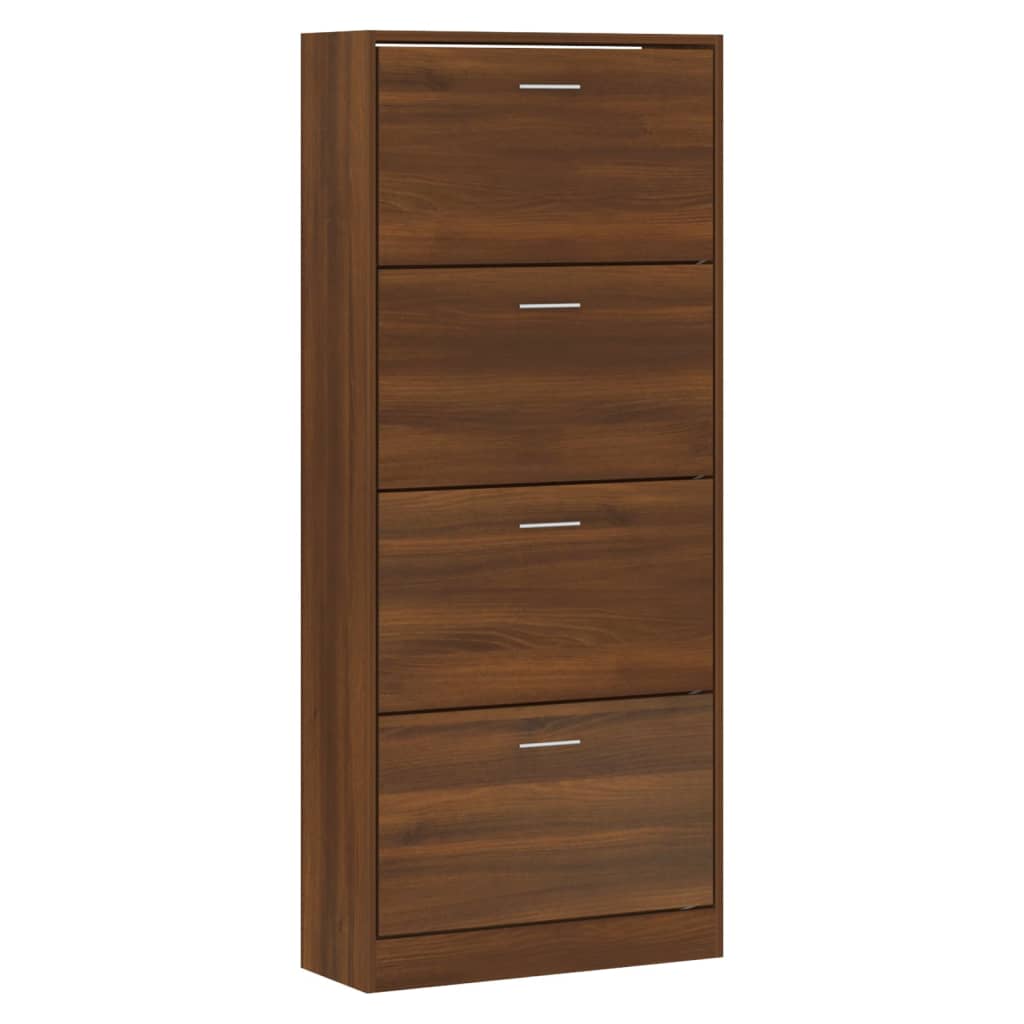 Skoskap brun eik 63x24x147 cm konstruert tre
