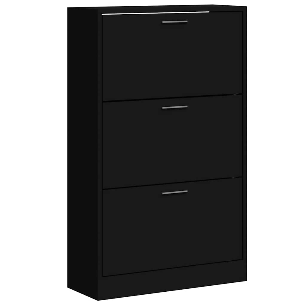 Skoskap svart 63x24x103 cm konstruert tre