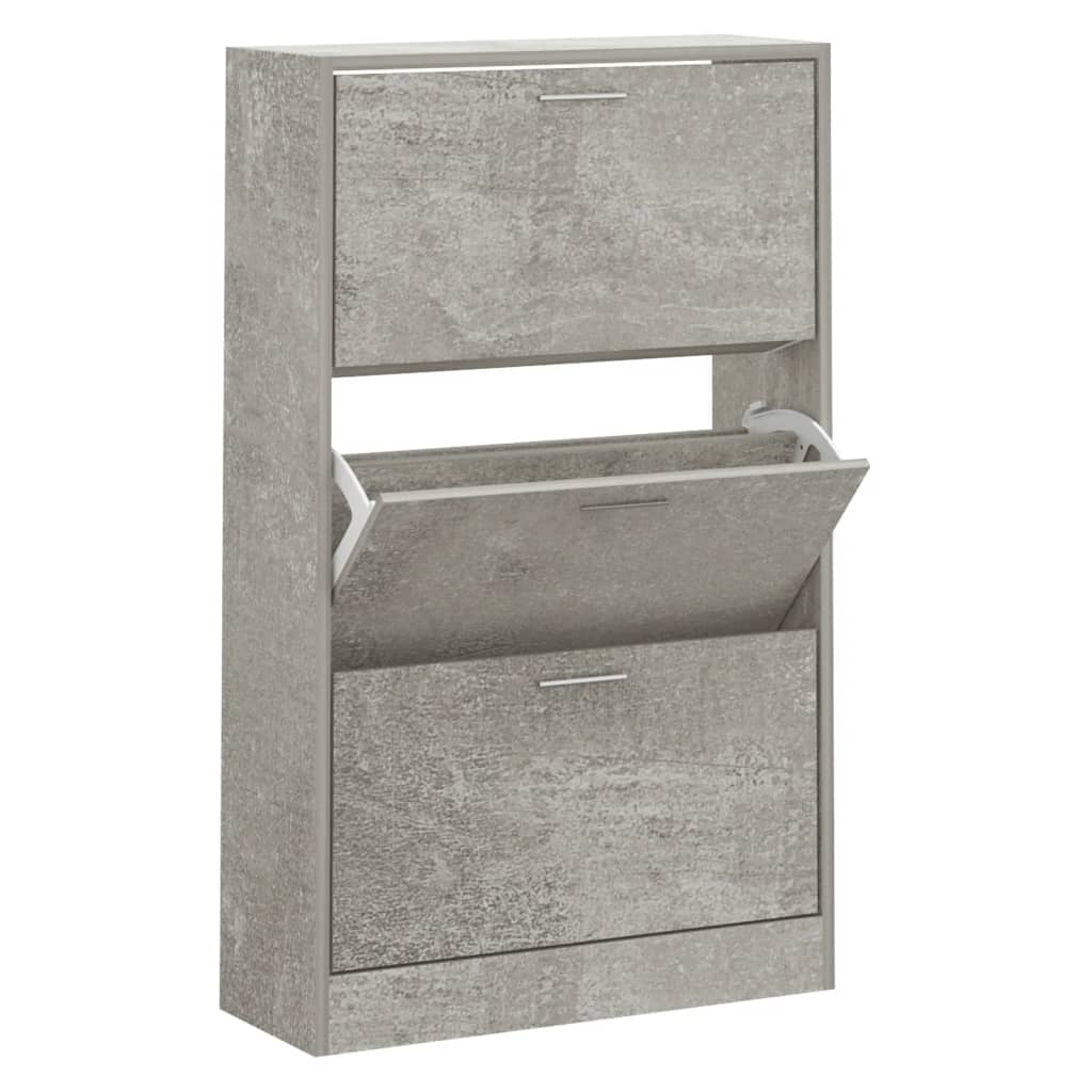 Skoskap betonggrå 63x24x103 cm konstruert tre