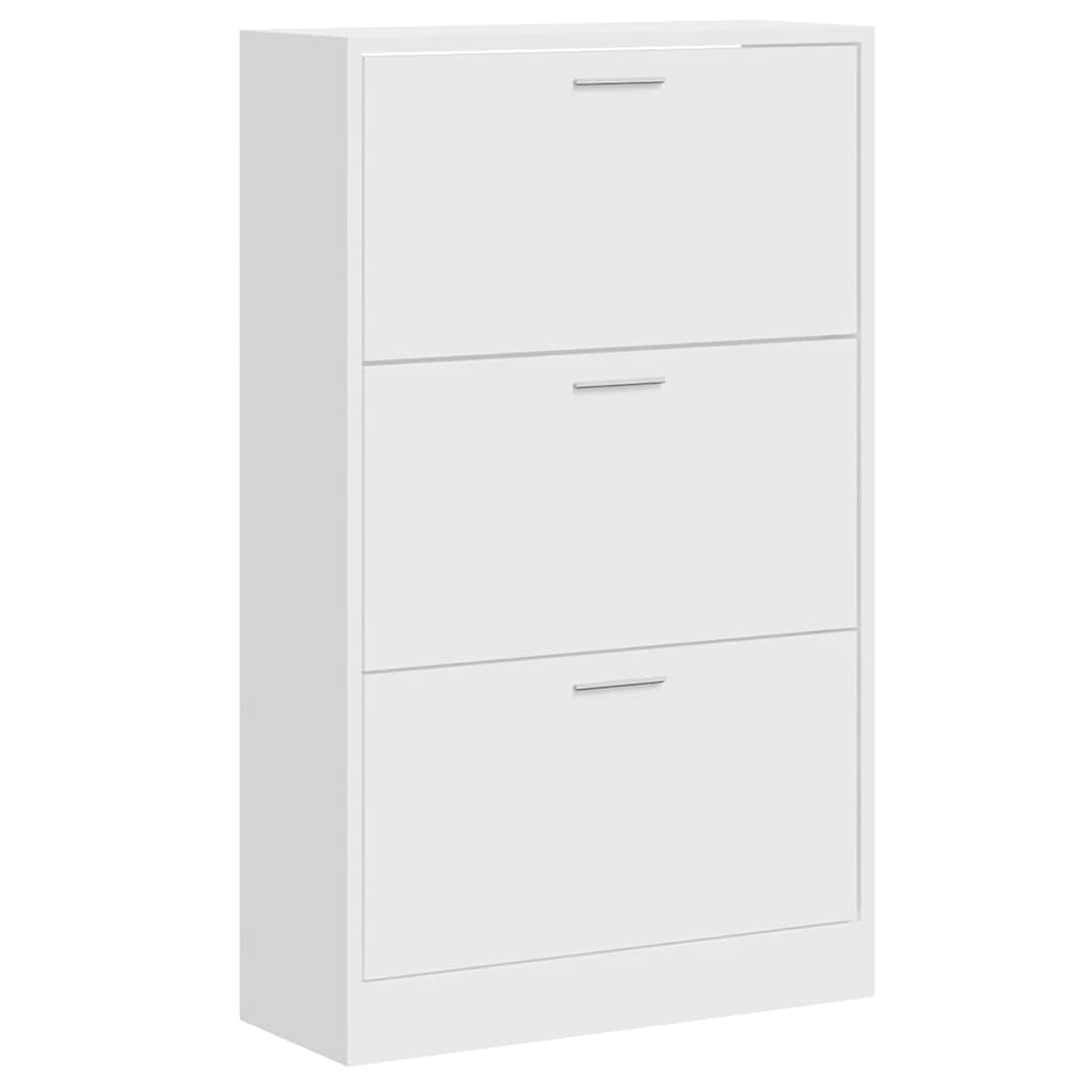 Skoskap høyglans hvit 63x24x103 cm konstruert tre