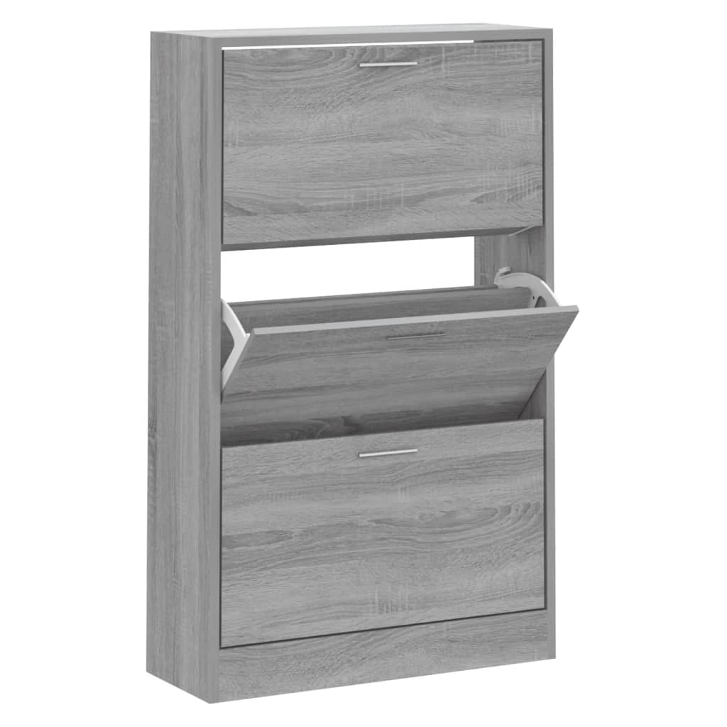 Skoskap grå sonoma 63x24x103 cm konstruert tre