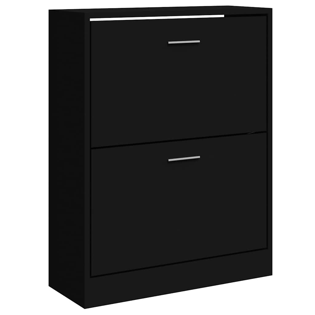 Skoskap svart 63x24x81 cm konstruert tre