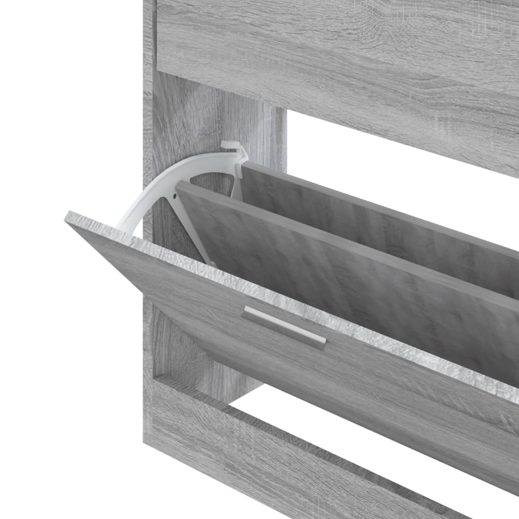 Skoskap grå sonoma 63x24x81 cm konstruert tre